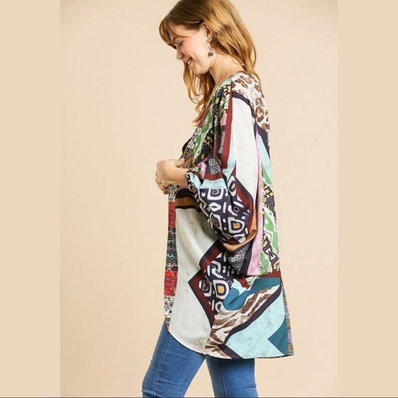 Last 1! UMGEE “Boho Wild” Cocoon Patchwork Kimono - Picture 4 of 8